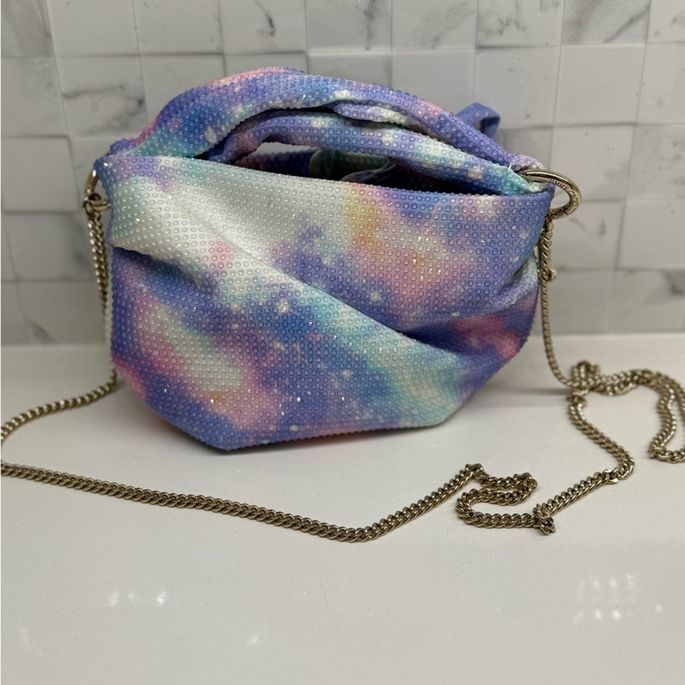 Jimmy Choo Cotton Candy Crystal Top-Handle Bag